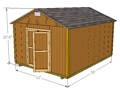12x16 Storage Shed Plans Barn How to Build DIY by ...