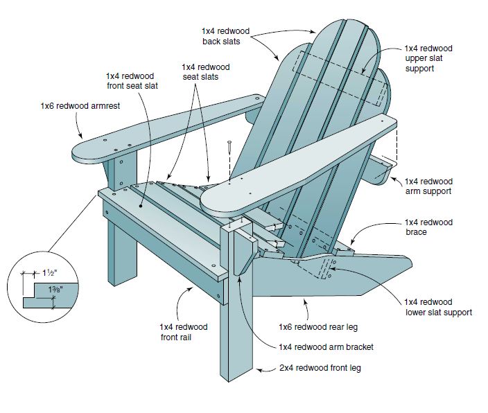 Free Printable Adirondack Chair Plans