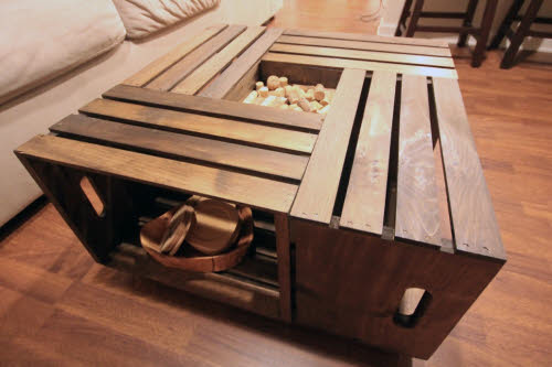 DIY Wooden Crate Coffee Table