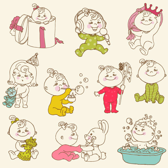 赤ちゃん イラスト 簡単 イラスト素材 ベクター クリップアート Yukiko