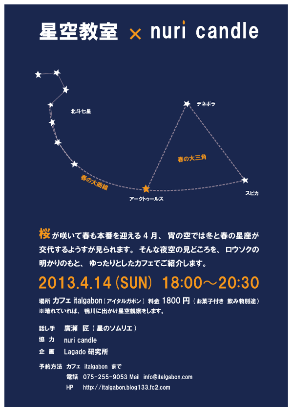 星空教室 × nuri candle （2013/3/20）