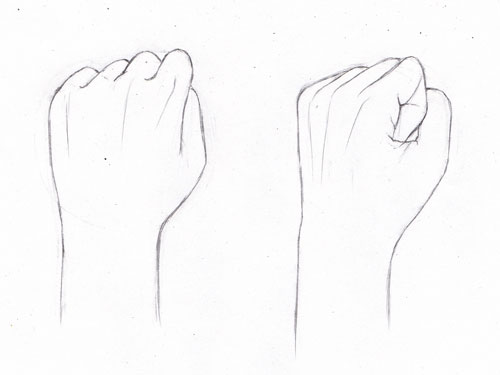 手足の描き方 その4 グーに握った手の練習 お絵描き練習記録