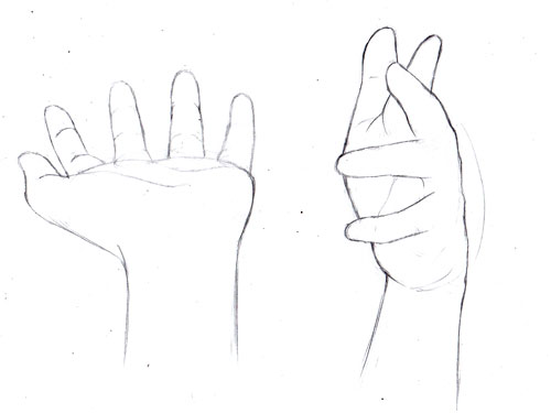 お絵描き練習記録 手足の描き方 その6 つまむ手の練習