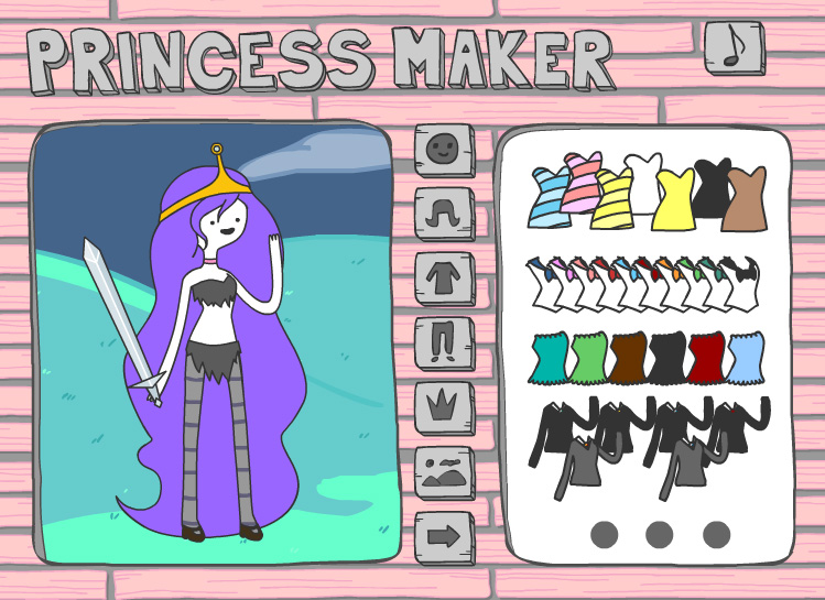 Readme Girls の日記 雑記 アドベンチャータイムの女性キャラが作れる Adventure Time Princess Maker