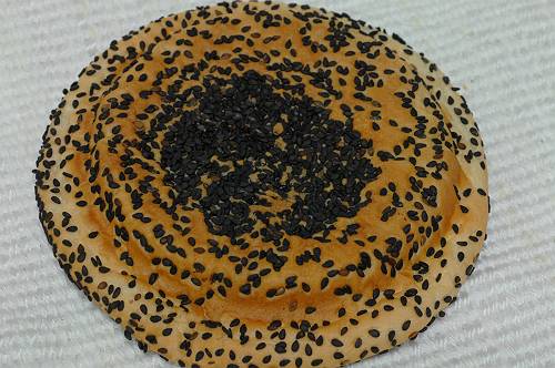 sesame on dark of  the moon bread by kudo-pan, 240508 2-2-s