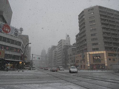 tokyo snow street view at tawaramachi crossing, 250114 1-2_s