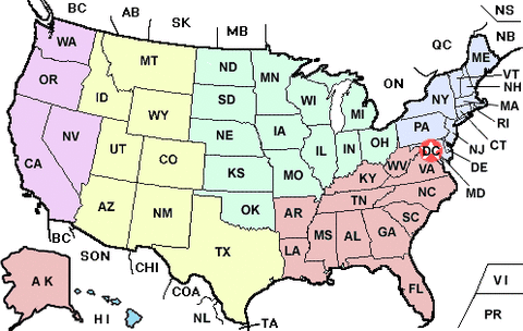 アメリカ合衆国 州別地図 州名 略称一覧 2レター 通関 フォワーディング 貿易 英語 お役立ちサイト おすすめリンク集