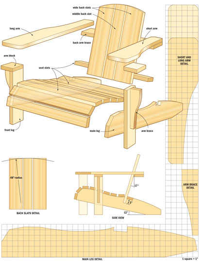 Wood Adirondack Chairs Plans Templates - Blueprints PDF 