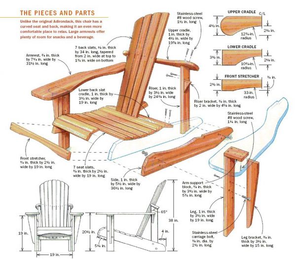 Adirondack chair plans using composite decking